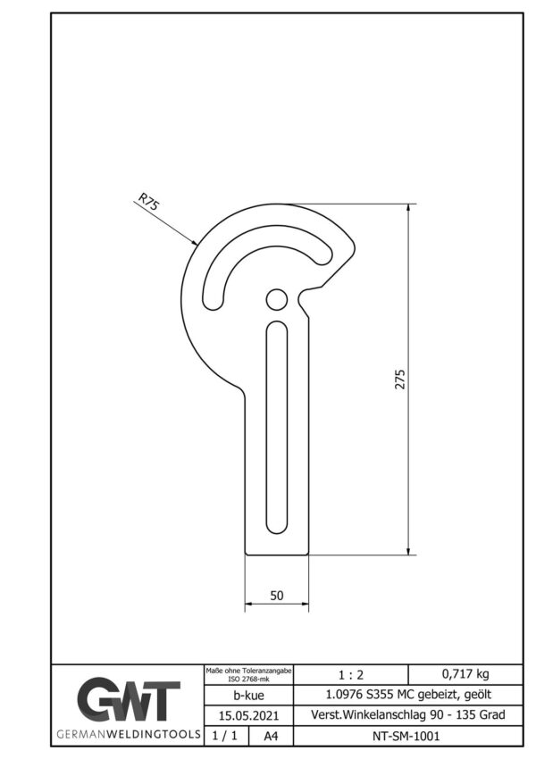 NT-SM-1001 Verstellbarer Winkelanschlag 90 - 135 Gra-001