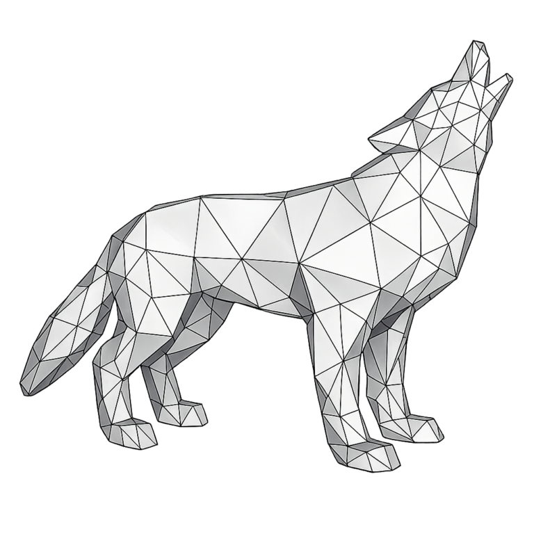 LowPoly Wolf Schweißbausatz aus 2 mm Stahl .png