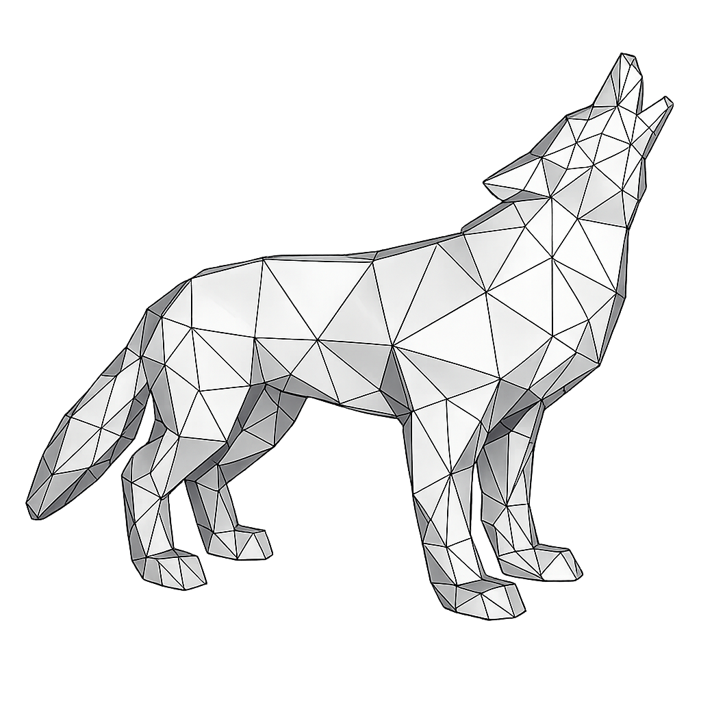 LowPoly Wolf Schweissbausatz aus 2 mm Stahl -png LowPoly Wolf Schweißbausatz aus 2 mm Stahl .png