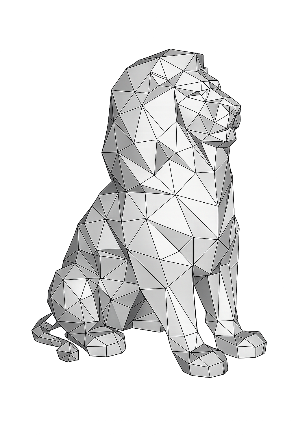 LowPoly Lowe Schweissbausatz aus 2 mm Stahl-png LowPoly Löwe Schweißbausatz aus 2 mm Stahl.png
