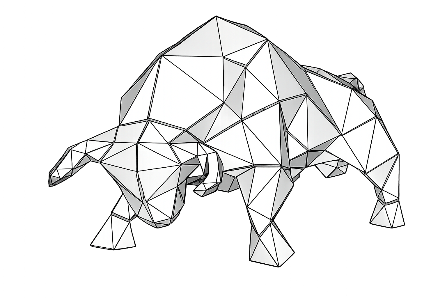 Low Poly Bulle aus Stahl-png Low Poly Bulle aus Stahl.png