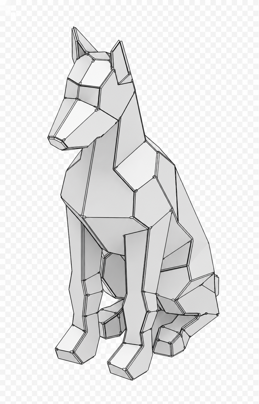 3D Low Poly Bausatz Dobermann Mini-png 3D Low Poly Bausatz Dobermann Mini.png