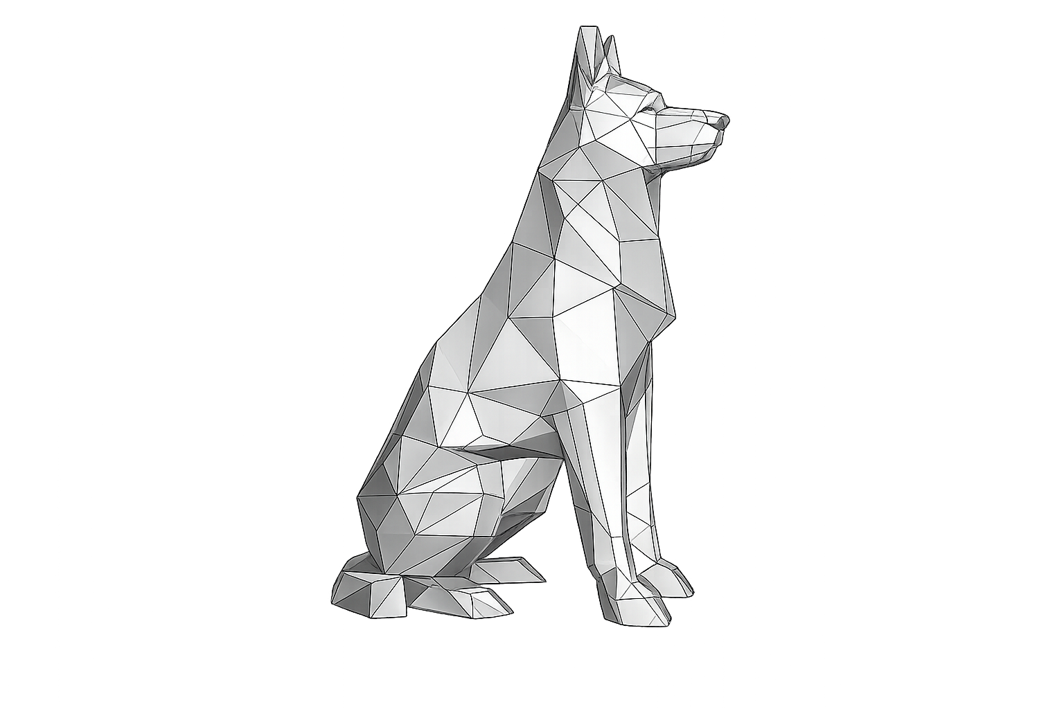 LowPoly Deutscher Schaferhund Schweissbausatz-png LowPoly Deutscher Schäferhund Schweißbausatz.png